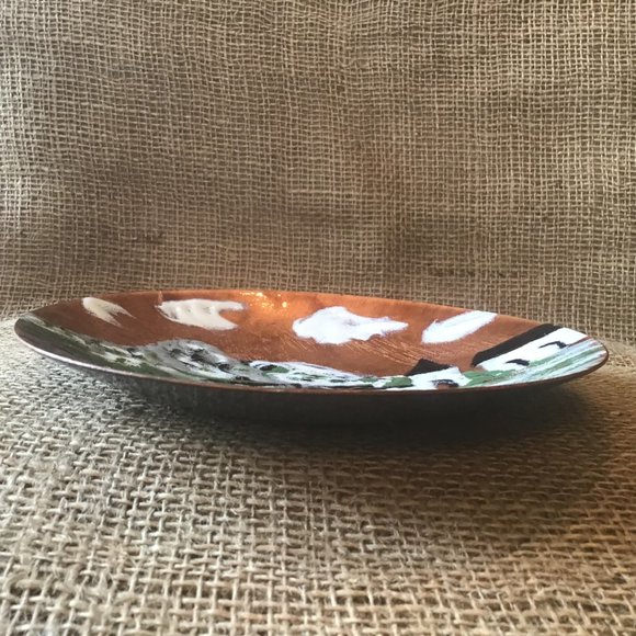 Vintage Dish Enamel on Copper Handmade - Picture 2 of 4